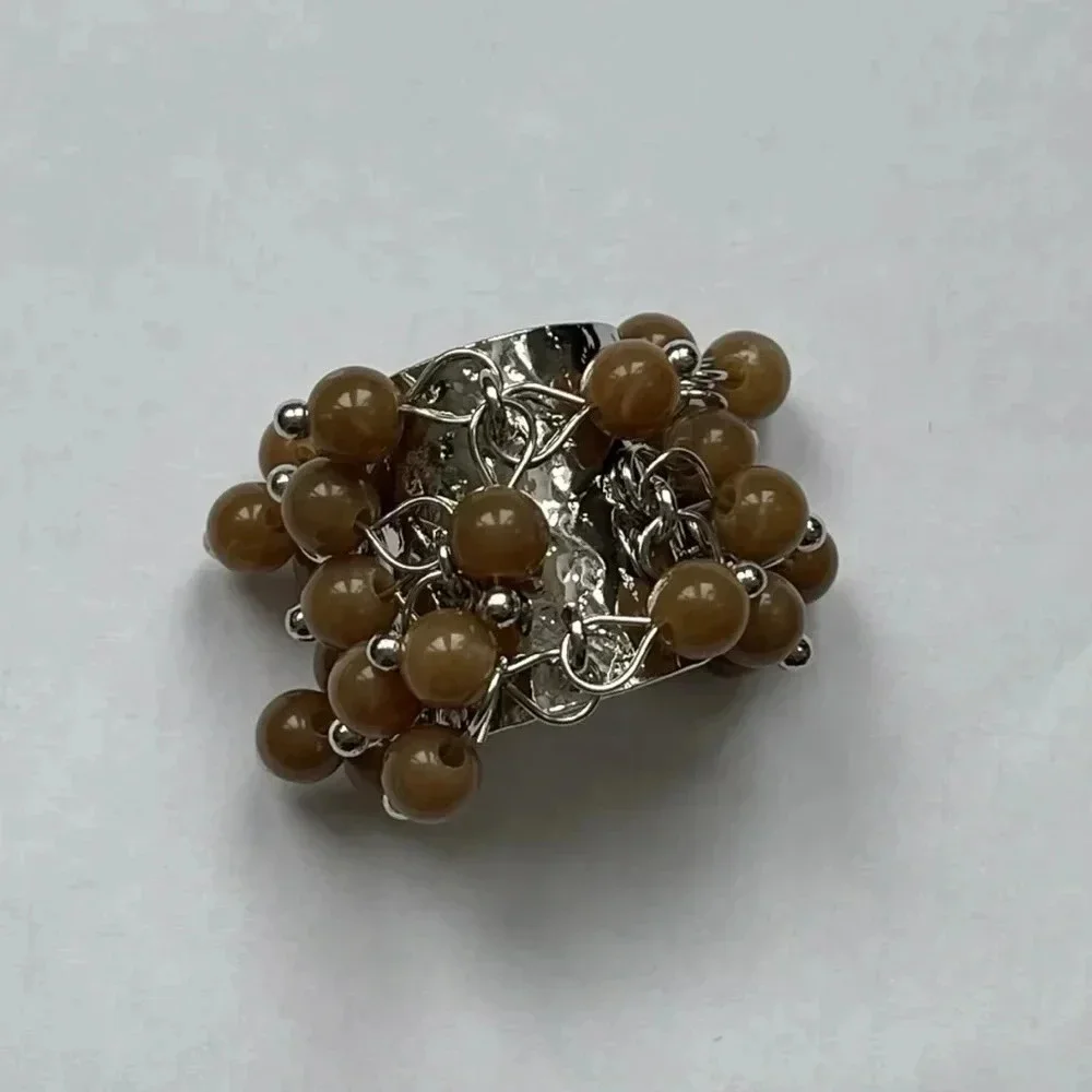 Tiger Eye Stones Multicolor Fringe Ring